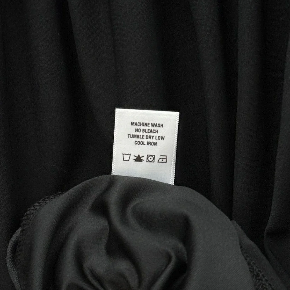 24seven‎ Comfort Apparel Maxi V Neck Long Sleeve Leg Slit Black Dress Pockets